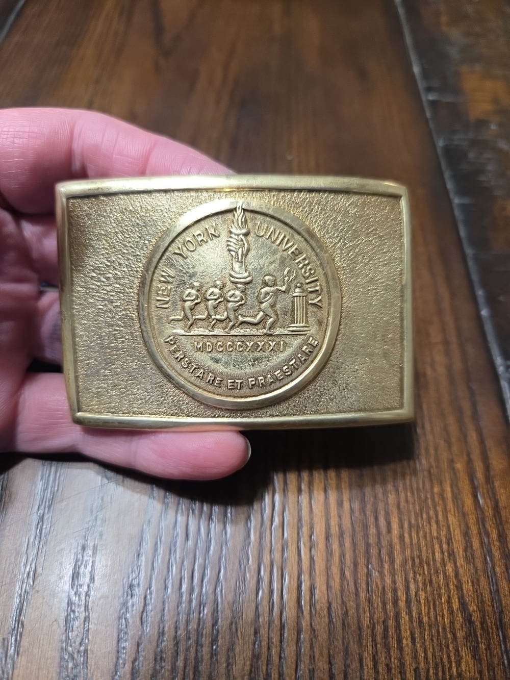 Vintage Rare NYU Brass Belt Buckle